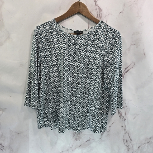 J Jill Shirt Womens Small Blue Gray Knit Quarter Sleeve Wherever Collection - Picture 1 of 10
